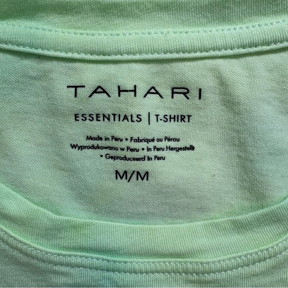 TAHARI Essentials Short Sleeve Top Lime Green T-Shirt Medium - Picture 3 of 6